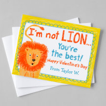 Lion Classroom Valentine Card