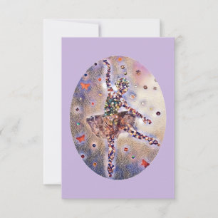 Carte De Correspondance Little Rose Ballerina Cute Dance Art Original