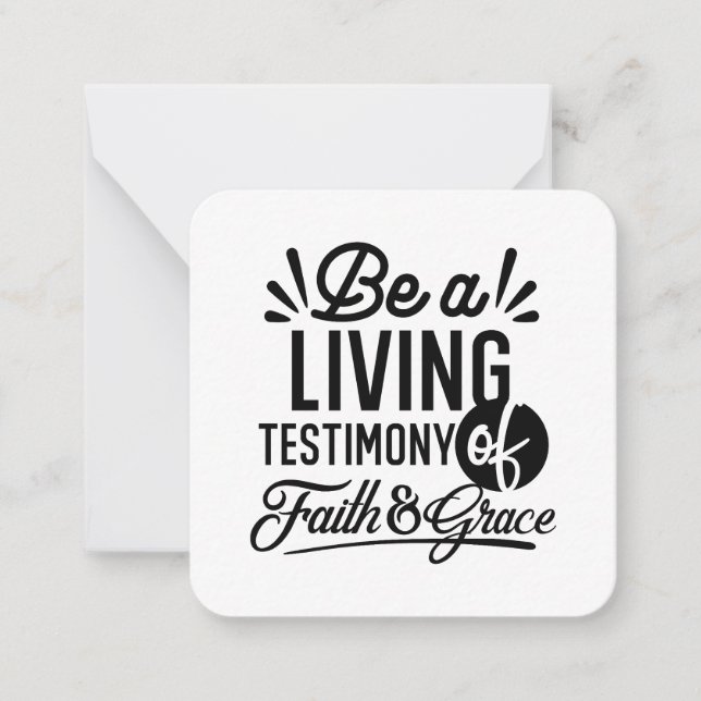 Carte De Correspondance Living Testimony Bible Quote Christian Motivation (Devant)