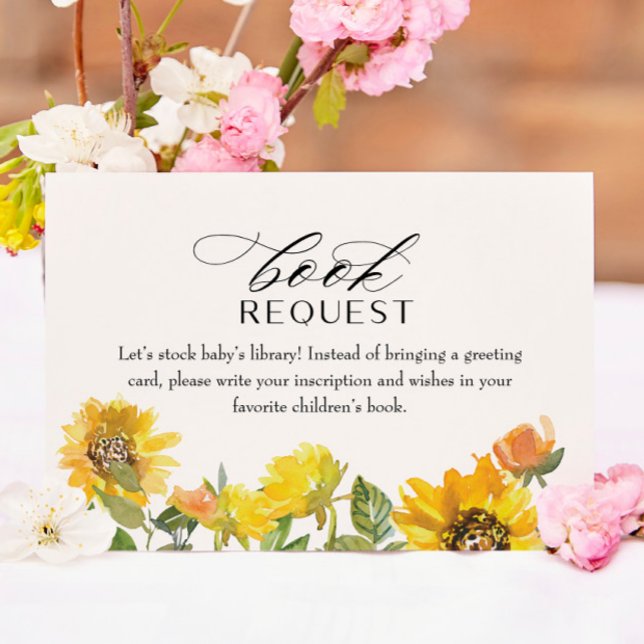 Carte De Correspondance Livre de fleurs jaunes de tournesol pour bébé cart (Créateur téléchargé)