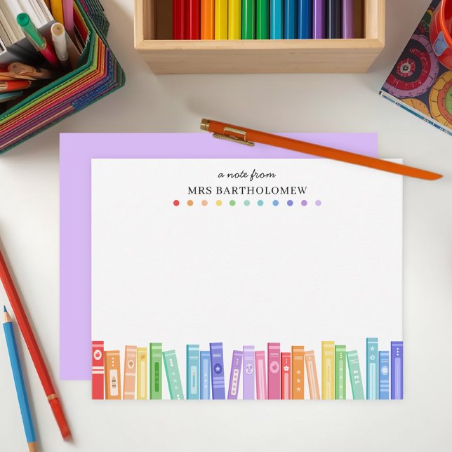 Carte De Correspondance Livres de couleur arc-en-ciel personnalisés pour e (Créateur téléchargé)