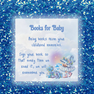 Carte De Correspondance Livres de gnome de myrtille fantaisiste bleue pour