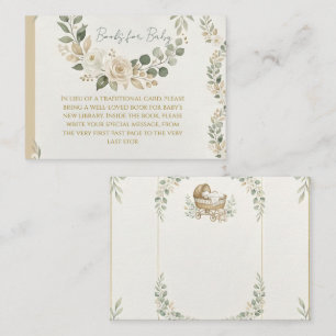 Carte De Correspondance Livres Vert Sauge pour Baby Shower