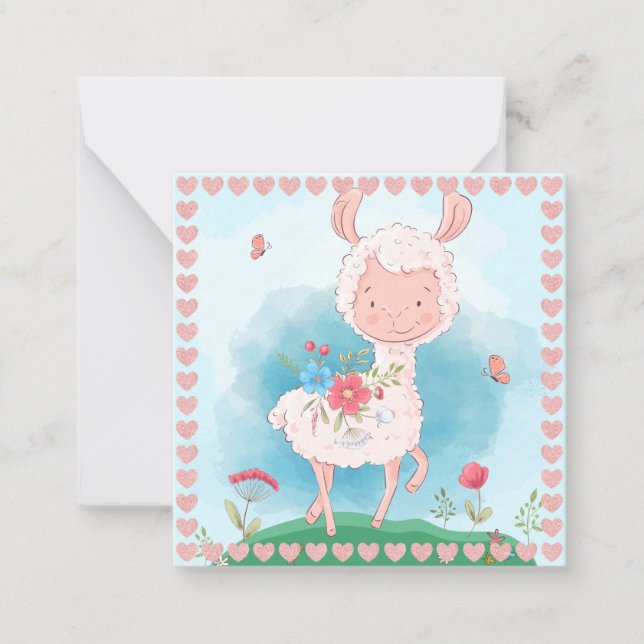 Carte De Correspondance Llama (Devant)