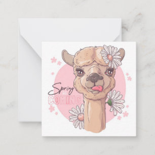 Carte De Correspondance Llama de printemps