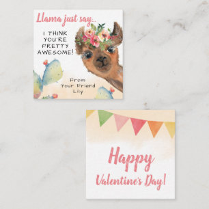 Carte De Correspondance Llama Dis aux Enfants Note de la Saint-Valentin po
