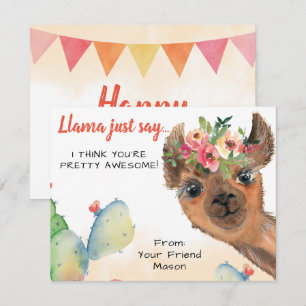 Carte De Correspondance Llama dit juste les enfants classe Saint Valentin