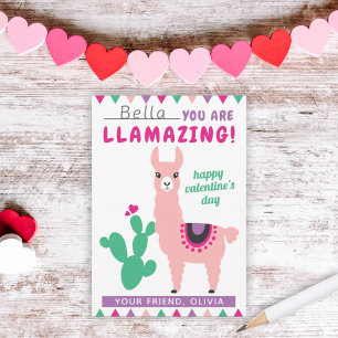 Carte De Correspondance Llamazing Rose Llama Filles de la classe Saint-Val
