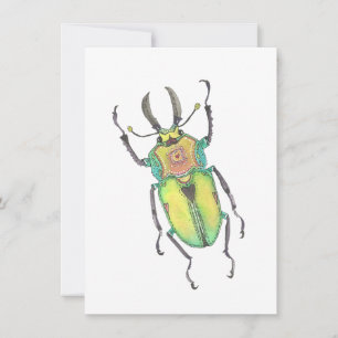 Carte De Correspondance Log Bug Rainbow Stag Beetle