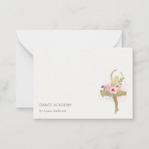 Carte De Correspondance Logo de l'académie de danse de la danseuse florale