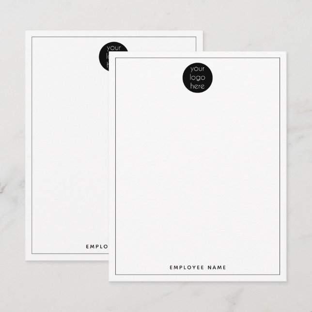Carte De Correspondance Logo de l'entreprise Employé double face (Devant / Derrière)