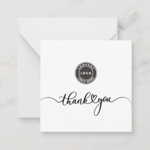 Carte De Correspondance Logo de société de script moderne Merci