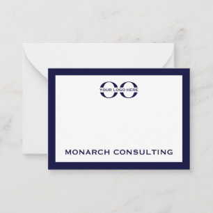 Carte De Correspondance Logo d'entreprise bleu et blanc de la marine