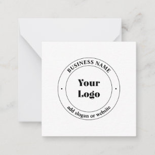 Carte De Correspondance Logo d'entreprise et texte promotionnel   Blanc