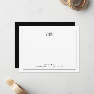 Carte De Correspondance Logo d'entreprise personnalisé simple Noir