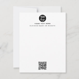 Carte De Correspondance Logo d'entreprise QR Code Moderne Minimaliste Blan