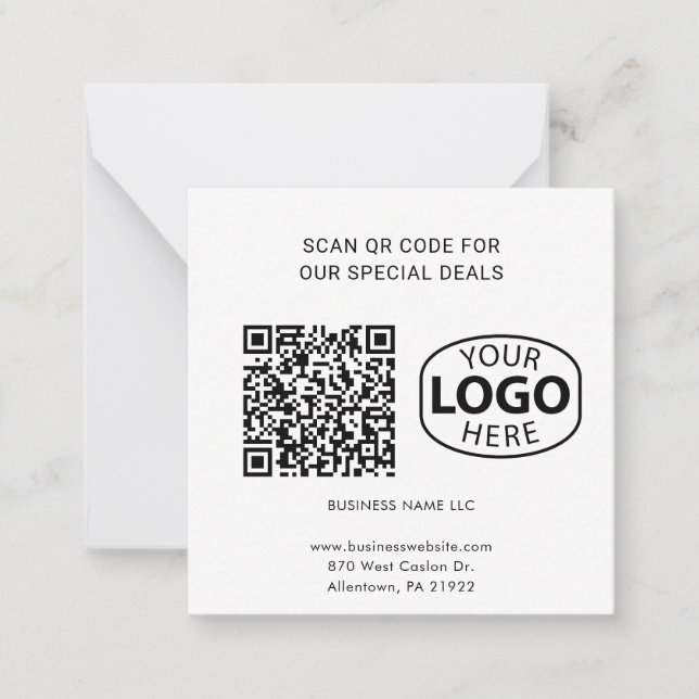 Carte De Correspondance Logo d'entreprise simple Typographie de code QR pe (Devant)