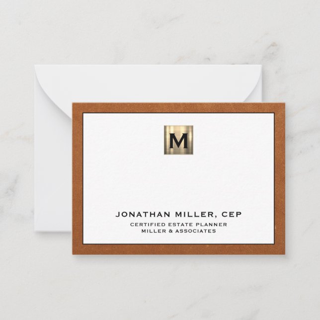 Carte De Correspondance Logo initial de luxe professionnel (Devant)