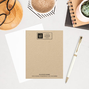 Carte De Correspondance Logo Kraft Rustique Entreprise Marque