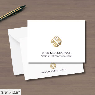 Carte De Correspondance Logo Or de luxe simple