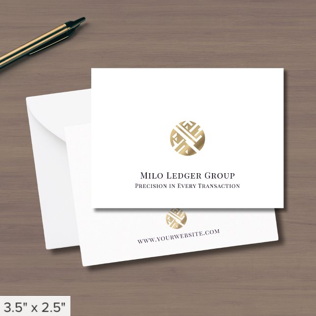 Carte De Correspondance Logo Or de luxe simple (Créateur téléchargé)