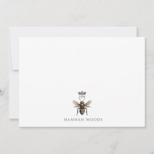 Carte De Correspondance Logo Personnalisé Elegant Queen Bee Crown