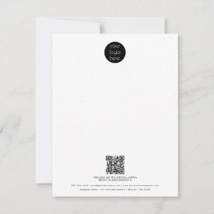 Carte De Correspondance Logo professionnel QR Code promotionnel