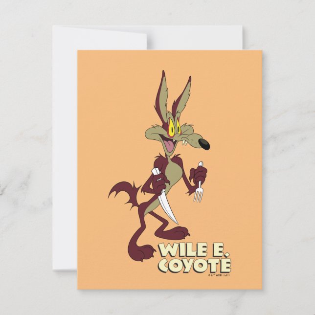 Carte De Correspondance LOONEY TUNES™ Rires Rétro | WILE E. COYOTE™ (Devant)