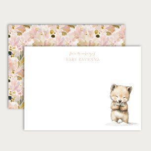 Carte De Correspondance Louveteau aux fleurs sauvages Décoration de chambr