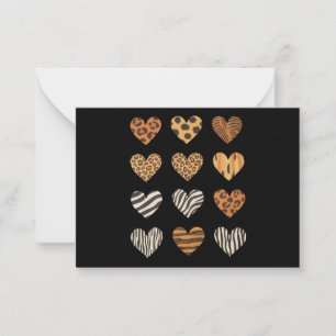 Carte De Correspondance Love Heart Leopard Cute Valentine's Day