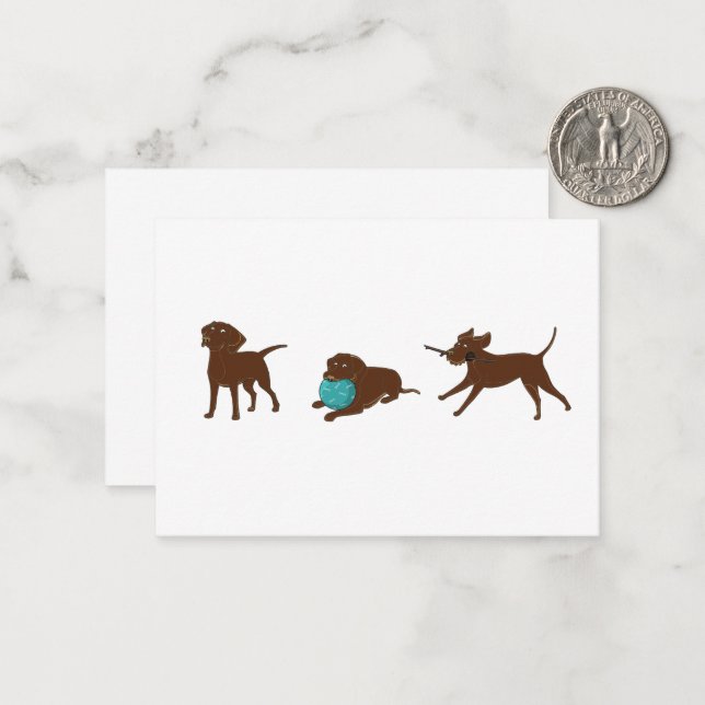 Carte De Correspondance lr chocolate lab bande dessinée (Devant/Arrière en situation)