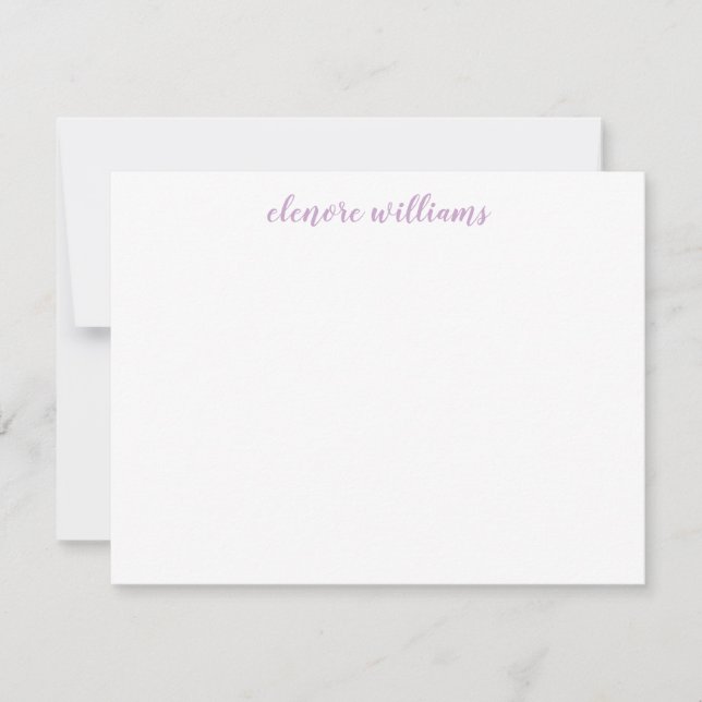 Carte De Correspondance Lumière Purple Lavender Girly Moderne Élégant Scri (Devant)