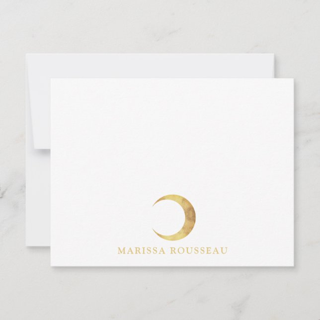 Carte De Correspondance Lune de croissant d'or céleste (Devant)