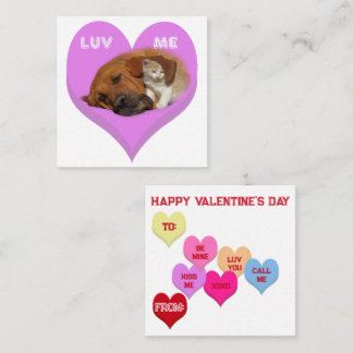 Carte De Correspondance LUV ME Valentine's Critters Conversation Hearts