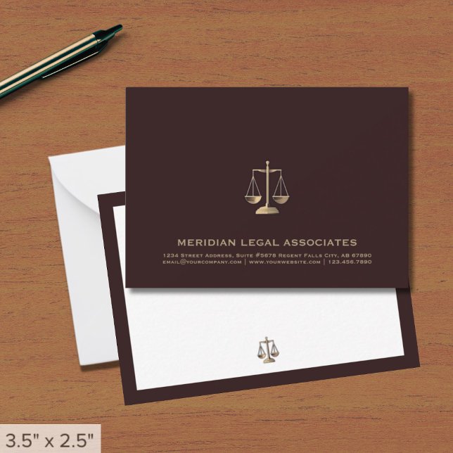Carte De Correspondance Luxe Burgundy Gold Law Firme (Créateur téléchargé)