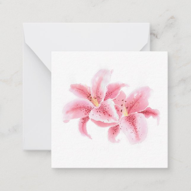 Carte De Correspondance Lys Stargazer Rose (Devant)