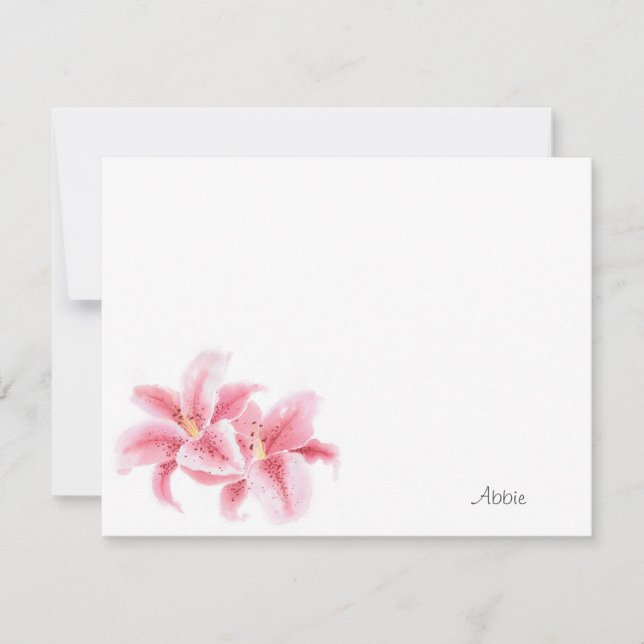 Carte De Correspondance Lys Stargazer Rose (Devant)