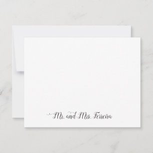 Carte De Correspondance M. Mme Chic Blush Couple Rose Polka Nouveau Marié 