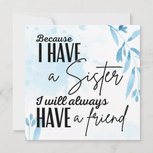 Carte De Correspondance Ma Soeur Mon Ami