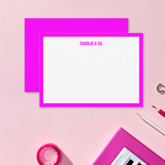 Carte De Correspondance Magenta minimaliste, Bordure unique, Personnaliser