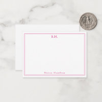 Magenta Rose 2 Nom du monogramme Bordure minimale