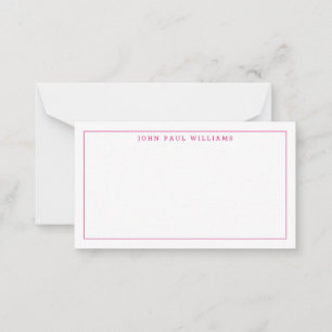 Carte De Correspondance Magenta Rose Professionnel Forme Légère Bordure