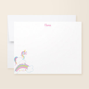 Carte De Correspondance Magic Rainbow Unicorn Stationery personnalisée