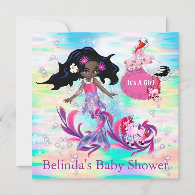 Carte De Correspondance Magique Rainbow Baby Mermaids (Devant)