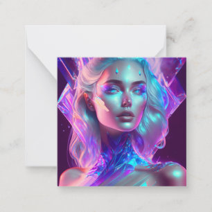 Carte De Correspondance Magnifique art d'IA, jolie femme de verre glacé