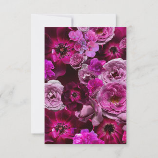 Carte De Correspondance Magnifique Collage de Rose Violette