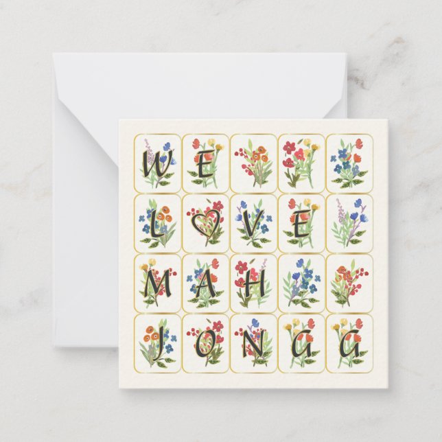 Carte De Correspondance Mah Jongg Love Small Flat Card (Devant)