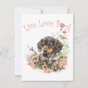 Carte De Correspondance Maman de Dachshund Fleurie
