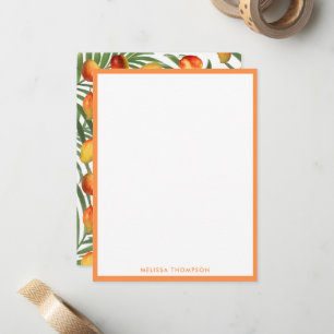 Carte De Correspondance Mango vintage et verdure Motif de fruits d'été
