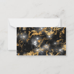 Carte De Correspondance Marbre Doré Nuit Étoilée Sombre Amoureux de l'Espa